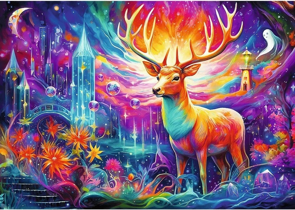 Puzzle 1000 pjesë Trefl DreamScapes Mystical Deer, 68.3x48cm Puzzle 1000 pjesë Trefl DreamScapes Mystical Deer, 68.3x48cm