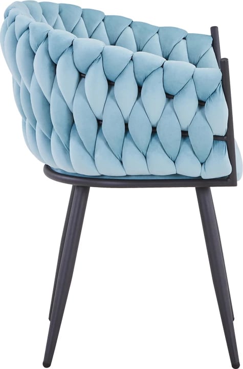 Karrige Vivian siel velvet-këmbë metalike zezë 61x55x80cm