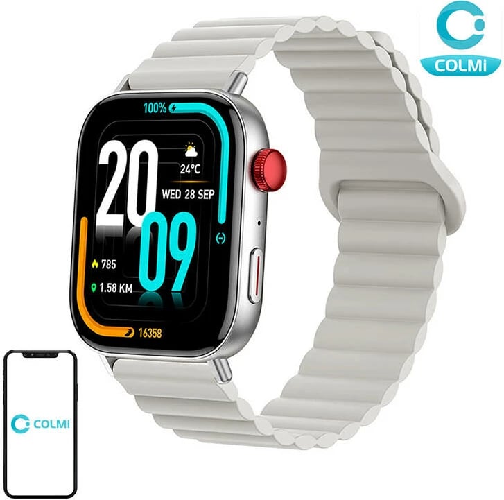 Smartwatch Colmi C8 Max me rrip magnetik, Argjend