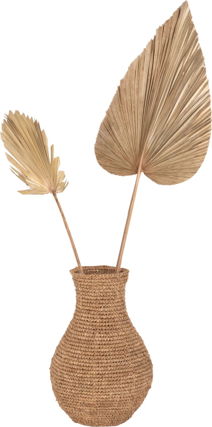 Dekor me gjethe palme të tharë, ngjyrë natyrale, FH7875, 42x135x3 cm
