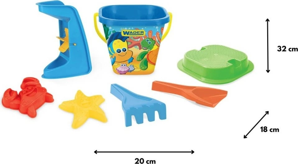 Set lodrash rëre Wader 75042, 7 elemente, plastikë, ngjyra të përziera