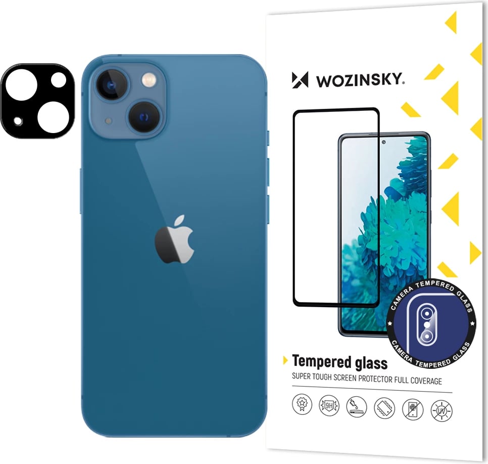 Mbështjellës xhami për kamerë Wozinsky për iPhone 13, i zi