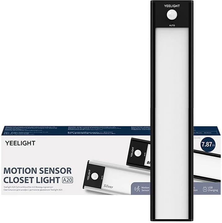 Llambë me sensor Yeelight Motion Sensor Closet Light A20, 20cm, 2700K, e zezë