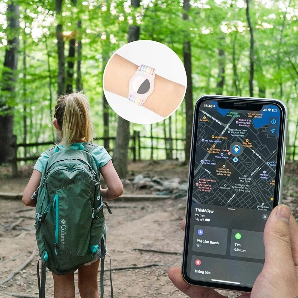 Rrip najloni Tech-Protect për fëmijë për Apple AirTag, Rozë