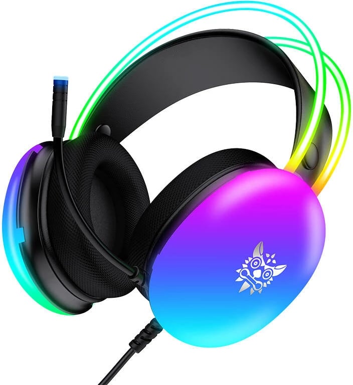 Kufje gaming ONIKUMA X25 me mikrofon, me drita LED, të zeza