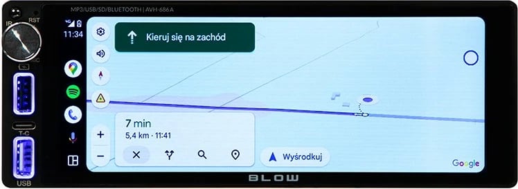 Radio veture BLOW AVH-686A, 1 DIN, ekran 6.86", Bluetooth, CarPlay/Android Auto, e zezë