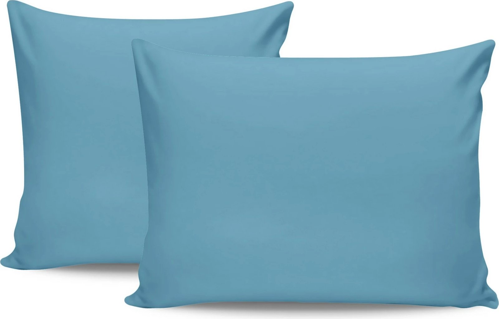 Set këllëfësh jastëku (2 copë), pambuk Ranforce, ngjyrë kaltër, 80x80cm