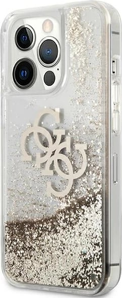 Mbështjellës Guess 4G Big Liquid Glitter për iPhone 13 Pro Max 6.7", ari