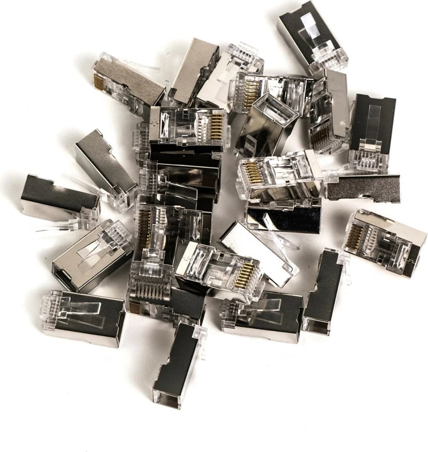 Plug RJ45 DIGITUS Cat.6, i mbrojtur, 100 copë, Gri