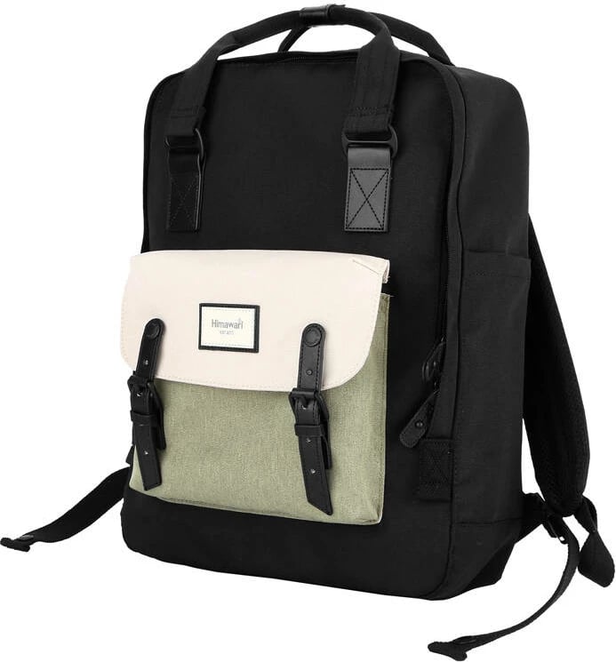 Çantë shpine Himawari 1010 për laptop 15.6", e zezë-jeshile