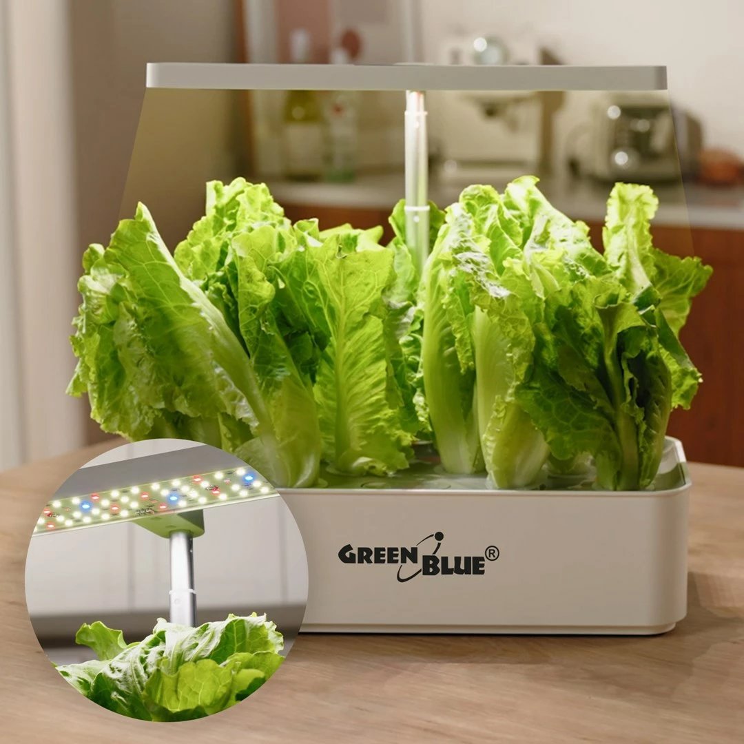 Vazo e mençur GreenBlue GB133 për rritje bimesh, 4L, 12 vende, LED, e bardhë