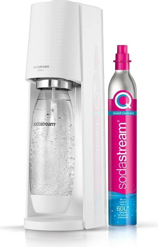 Aparat për gazim uji SodaStream Terra, plastikë, 1 L, 60 L, bardhë
