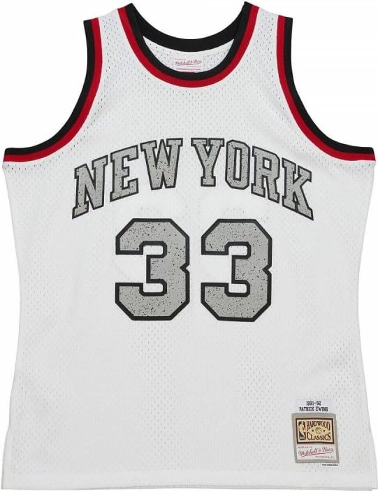 Fanellë Mitchell & Ness NBA Knicks 1991 Patrick Ewing për Meshkuj, e Bardhë