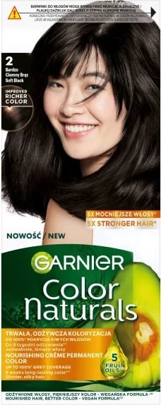 Bojë për flokë për femra Garnier Color Naturals 2.0 kafe shumë e errët, 1 copë