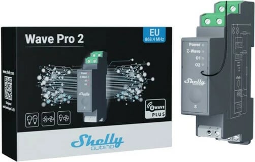 Smart switch Shelly Qubino Wave Pro 2, 2 kanale, Gri