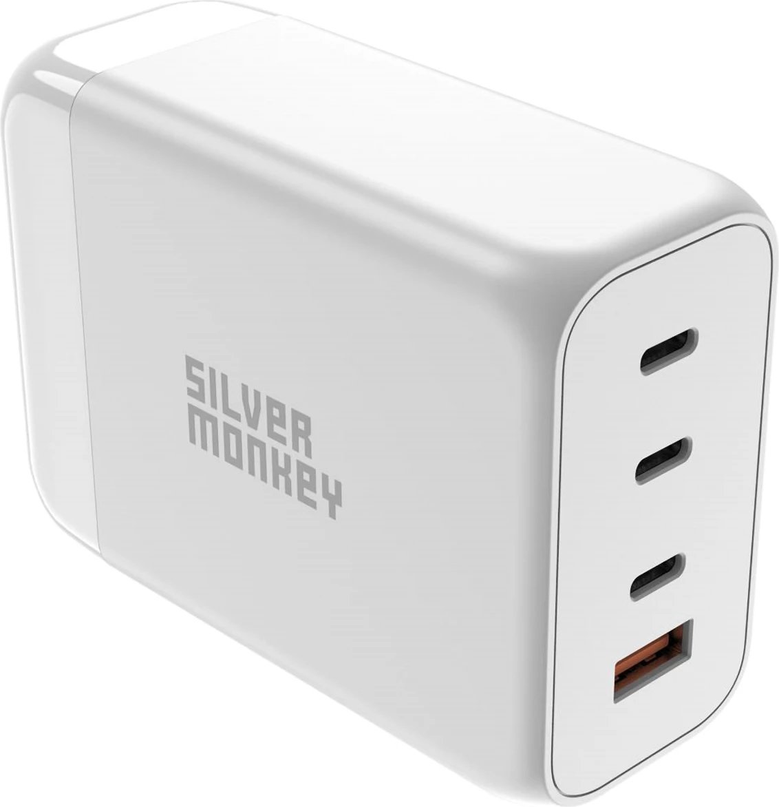 Karikues muri Silver Monkey SMA156, 200W, 3x USB-C PD, 1x USB-A QC 3.0, me kabllo të ndashme, Bardhë