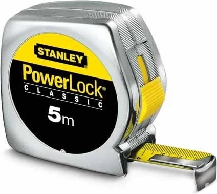 Metër STANLEY PowerLock, 5m, Krom