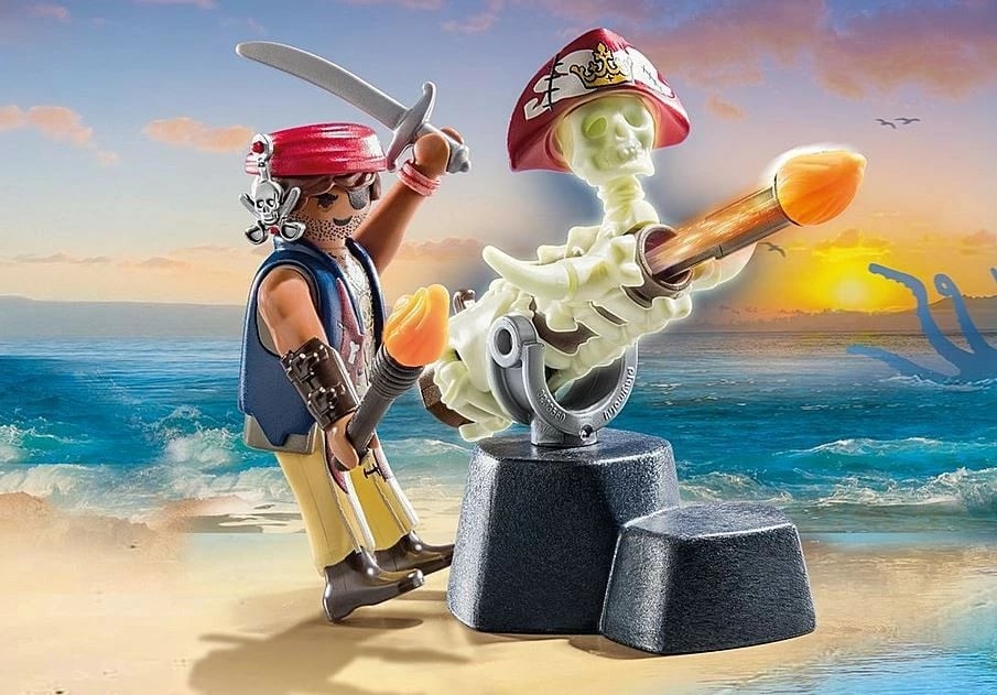 Set figurina Playmobil Pirates 71421 me top skeleti, 20 pjesë