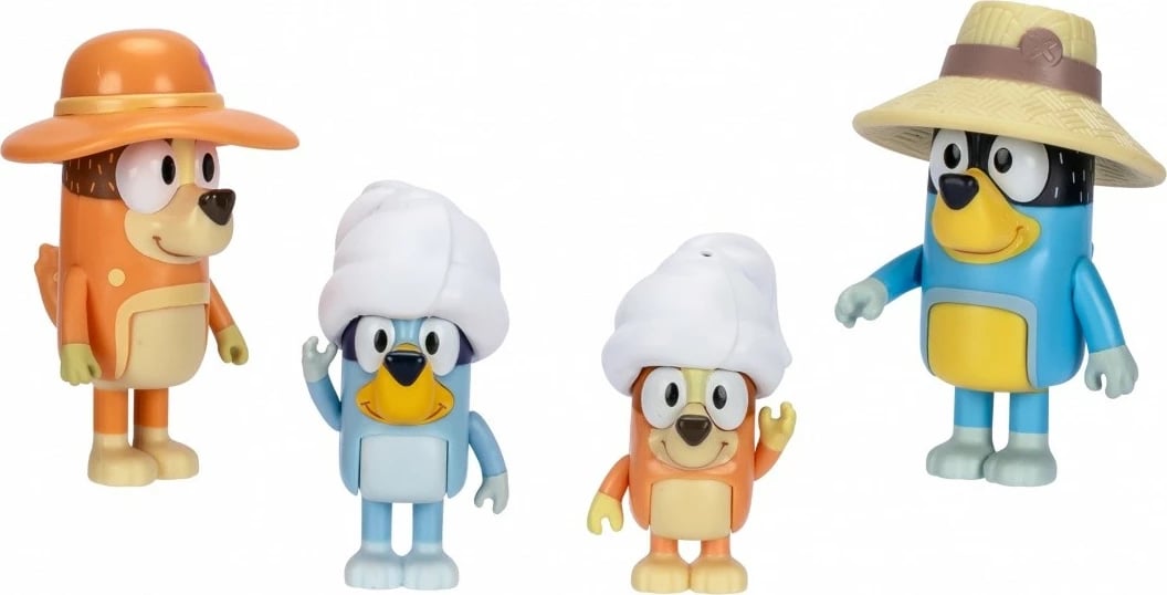 Set figurina Bluey Family Trip, Tm Toys, BLU17654, plastikë, 4 copë