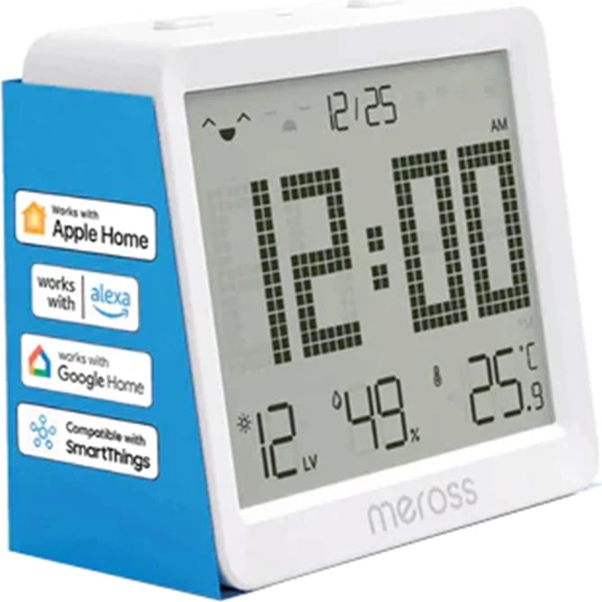 Sensor temperature dhe lagështie Meross MS130-EU, smart, Wi-Fi, ekran 3.7 inç, bardhë