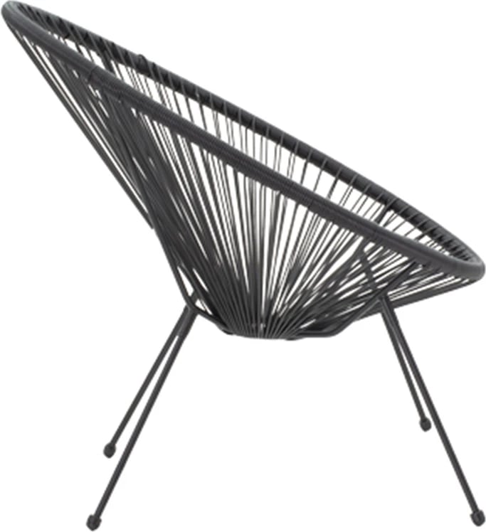 Set Acapulco set prej 3 copash, metal i zi, rattan i zi, xham D50X50cm