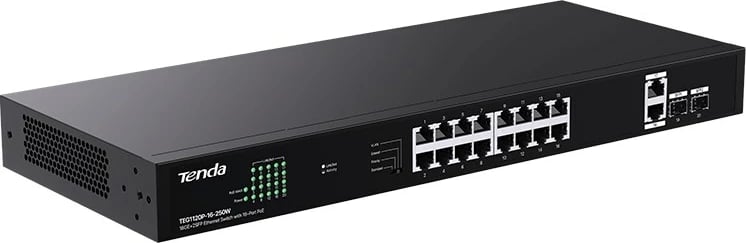 Switch Tenda TEG1120P-16-250W, Gigabit Ethernet, PoE
