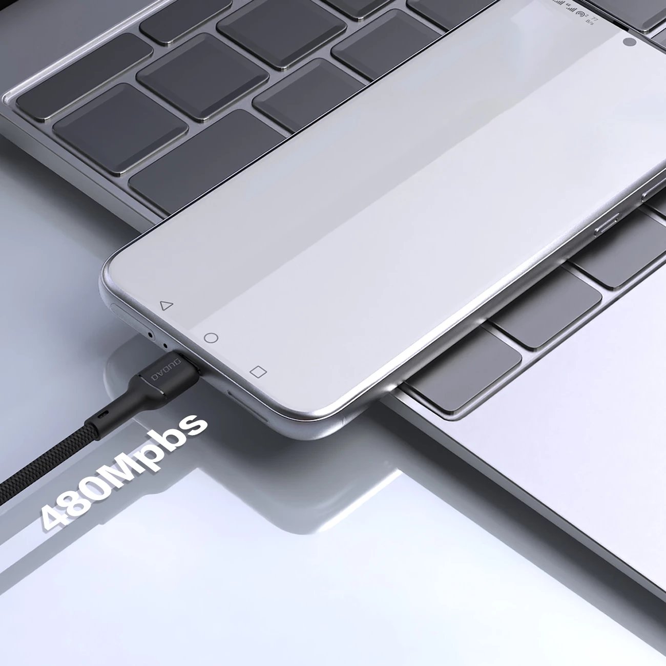 Kabllo Dudao L9T USB-A në USB-C, 1m, 5A, e zezë