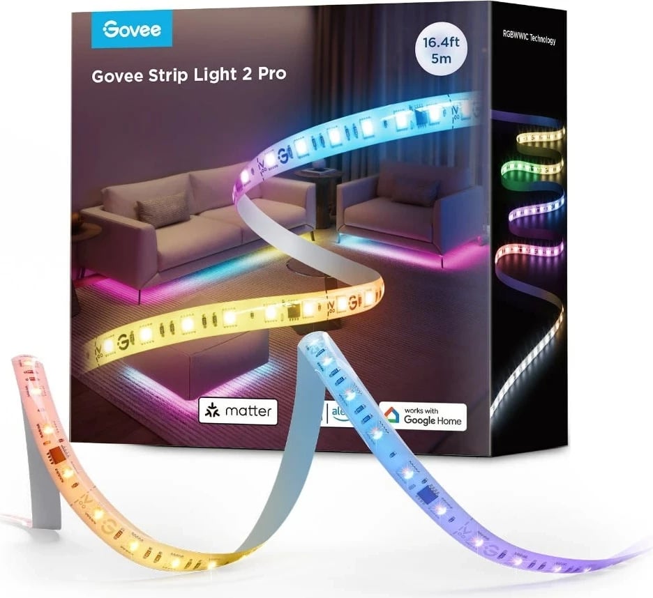 Dritë LED Govee Light 2 Pro, 5000 mm, Bardhë e ngrohtë