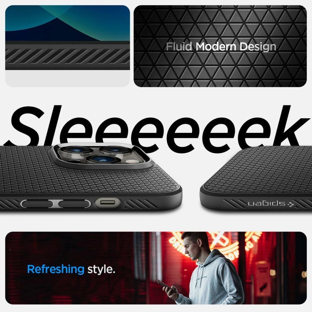 Mbështjellës Spigen Liquid Air për iPhone 14 Pro Max, Matte Black