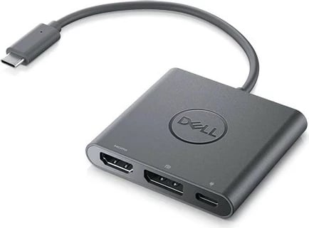 Adapter video Dell USB-C në DisplayPort/HDMI + PPT, gri