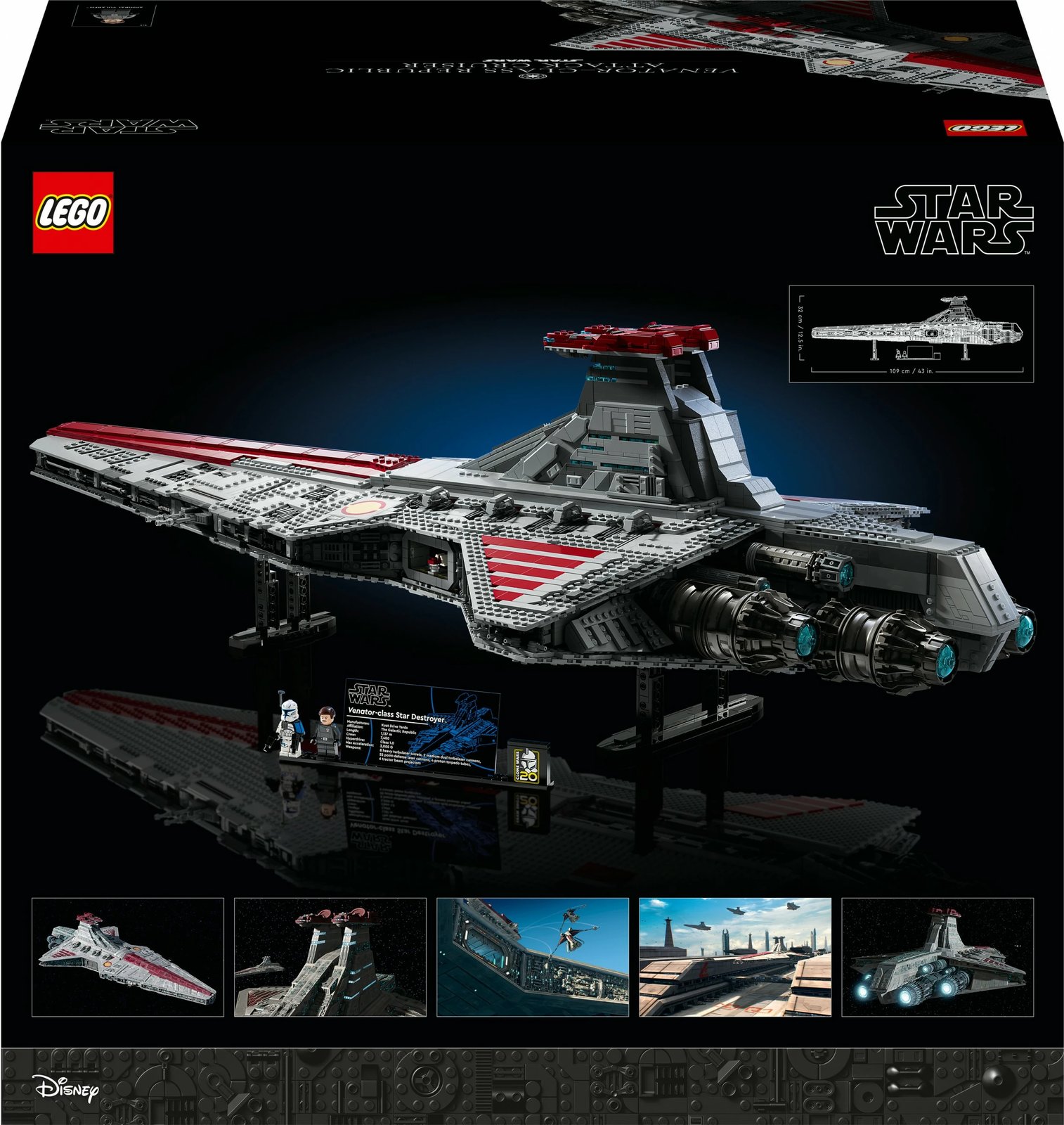 Set ndërtimi LEGO Star Wars Venator-Class Republic Attack Cruiser, 5374 pjesë, plastikë, shumëngjyrësh