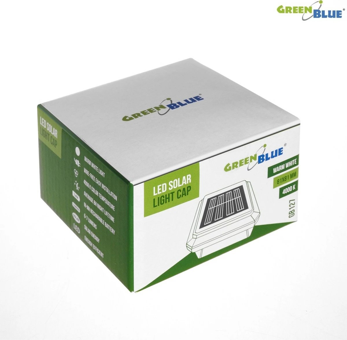 Llambë solare për kopsht GreenBlue GB127, LED, 81x81x60mm, e zezë