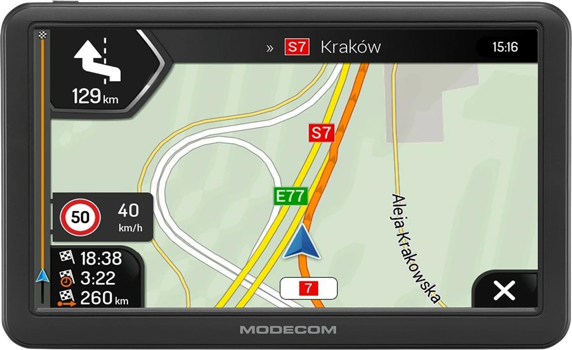 Navigacion GPS për veturë/kamion MODECOM FreeWAY CX 7.0 iGO, 7" TFT, 8GB, 256MB RAM, microSD, Evropë, përditësim 1‑vjeçar