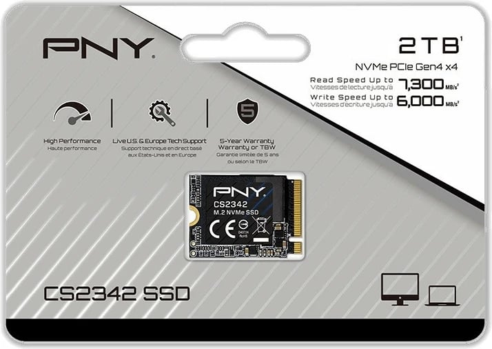 SSD PNY CS2342, 2TB, M.2 2230, NVMe Gen4 x4, i zi