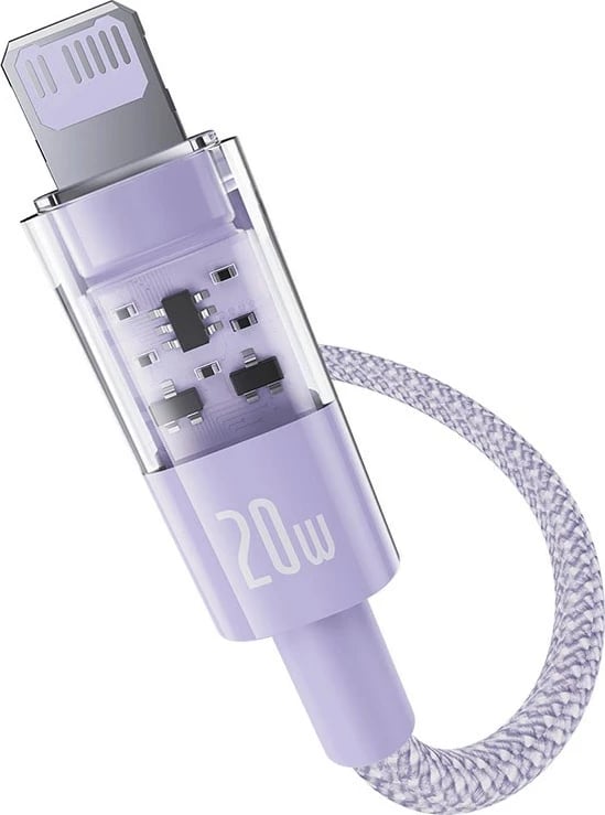 Kabllo Baseus Gem USB-C në iP, 2 m, 20 W, Vjollcë