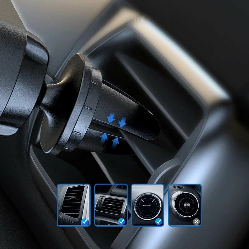 Mbajtës graviteti për celular Wozinsky WCH-05 për grilë ventilimi, zi