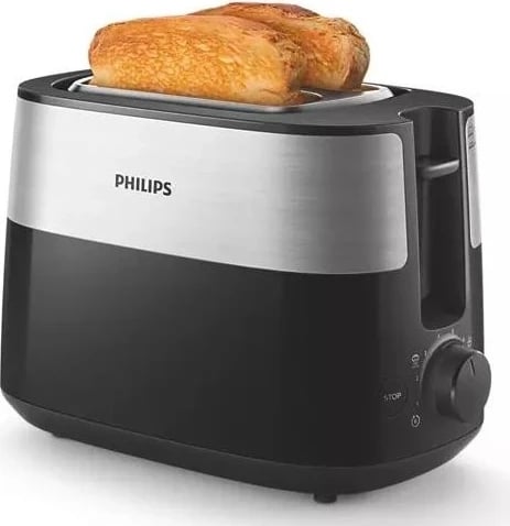 Toster Philips HD2516/90, 830W, 2 feta, 8 nivele, i zi-argjendtë