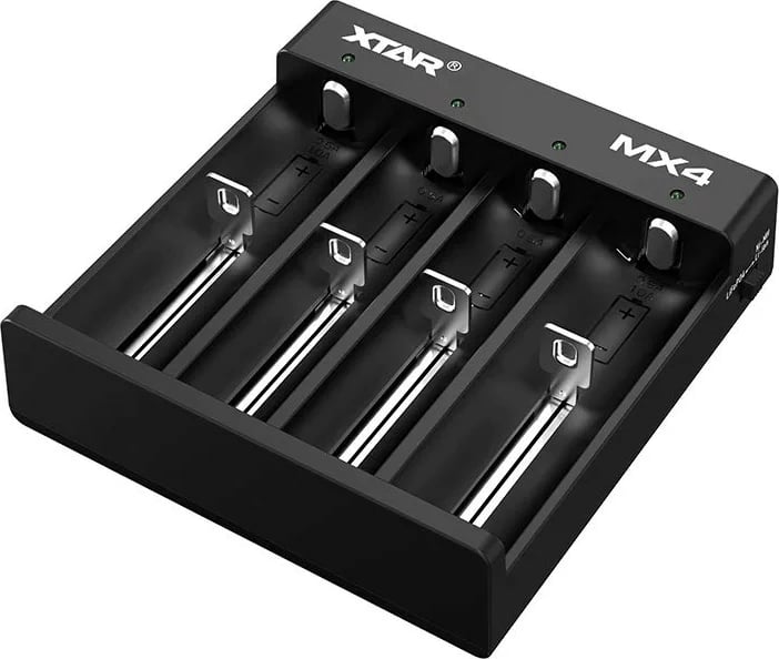 Karikues baterish XTAR MX4, universal, 4 vende, i zi
