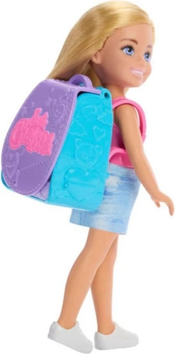 Set lodër Barbie Chelsea me çantë shpine dhe aksesorë, Mattel JBF46, për vajza
