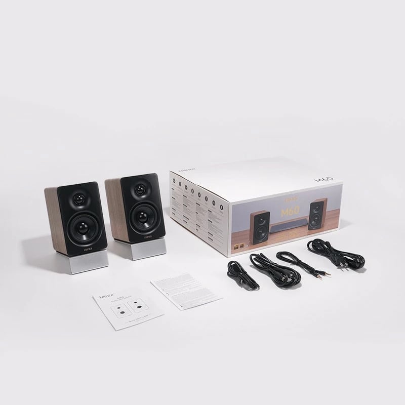 Altoparlantë Edifier M60 2.0 Bluetooth, 66W, dru klasik, USB Type-C