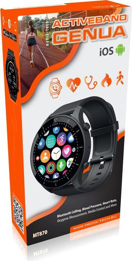 Smartwatch Media-Tech Smartband ACTIVEBAND GENUA MT870, e zezë Smartwatch Media-Tech Smartband ACTIVEBAND GENUA MT870, e zezë