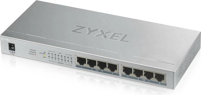 Switch Zyxel GS1008HP, 8 porta Gigabit PoE+, desktop, 60W