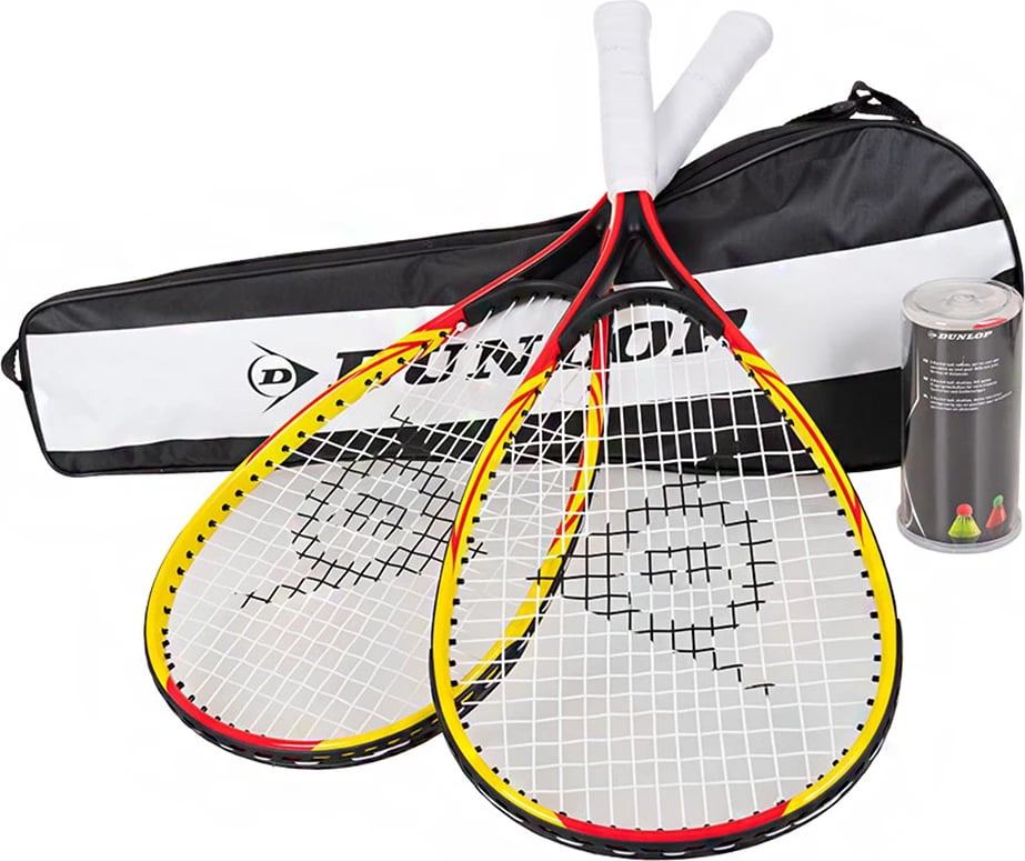 Set speedminton Dunlop unisex, verdhë-kuq