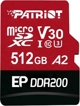 Kartelë memorie Patriot Memory EP DDR200, 512GB, MicroSDXC, Kuqe