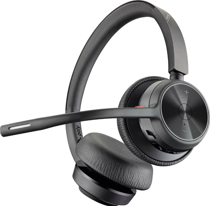 Kufje pa tela Poly Voyager 4320-MS-Teams me bazë karikimi, USB-C/BT700, e zezë