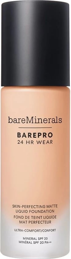 Fondatinë bareMinerals BarePro 24HR Wear Skin-Perfecting Matte Liquid Foundation SPF20 për femra Fair 17 Neutral 30ml
