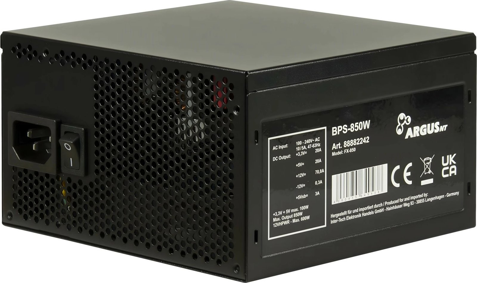 Furnizues energjie Inter-Tech Argus BPS-850, 850W, ATX 3.1