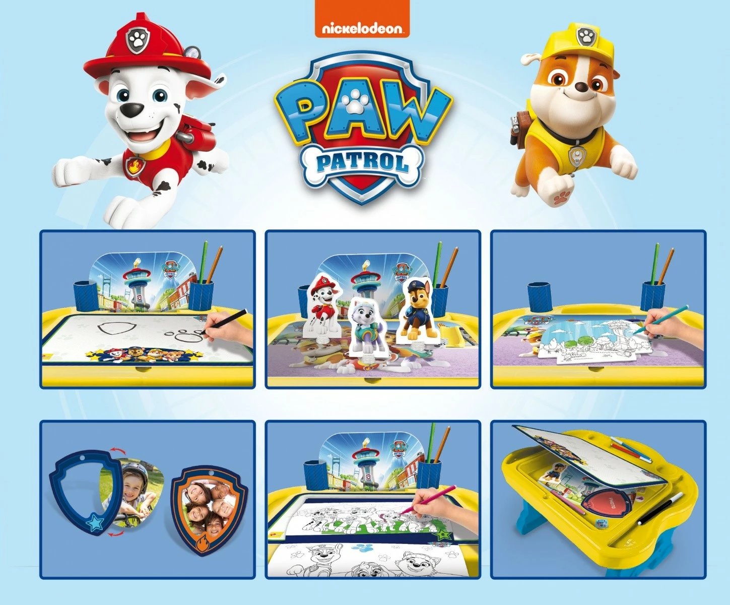 Tavolinë kreative Paw Patrol Lisciani, për fëmijë, shumëngjyrëshe, set me aktivitete