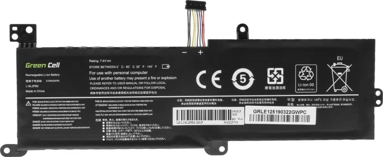 Bateri për laptop Green Cell LE125, 3500mAh, 7.4V, për Lenovo IdeaPad, e zezë