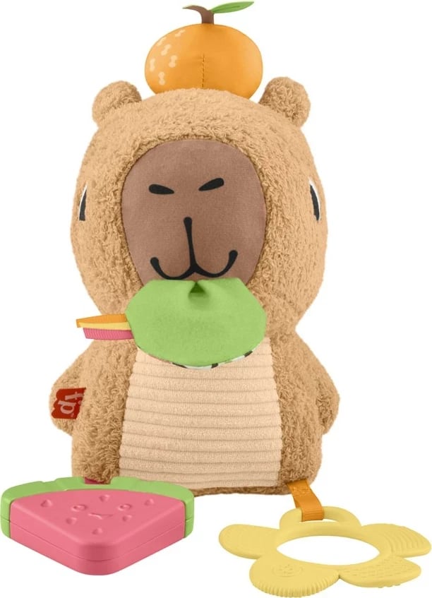Lodër pellushi Fisher-Price Snuggly Snacky Capy, MATTEL, Bronztë